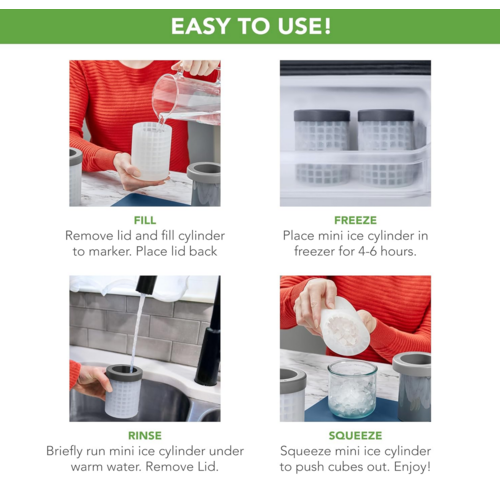TOVOLO Mini Ice Cylinders Squeeze & Release Set of 2