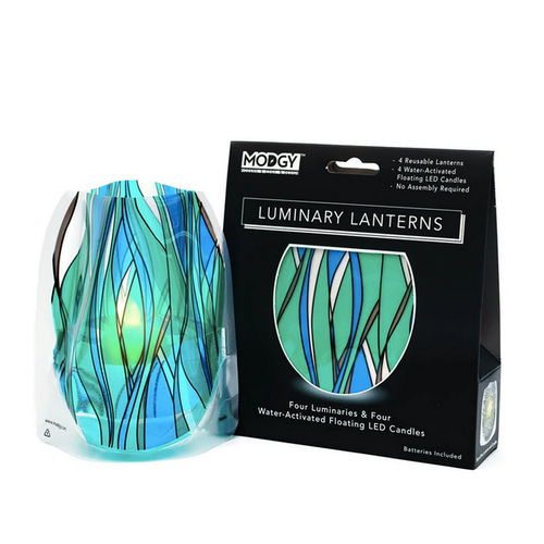 MODGY Luminary Lantern Heedo & Water Activated LED Candles 4 Each MODGY Luminary Lantern Heedo & Water Activated LED Candles 4 Each
