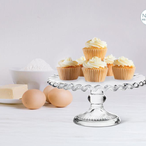 Abbott Cake Stand Small Glass Ruffle