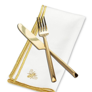 Abbott Napkin Stitched Bee Gold Abbott Napkin Stitched Bee Gold
