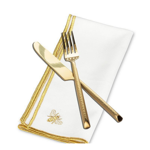 Abbott Napkin Stitched Bee Gold Abbott Napkin Stitched Bee Gold