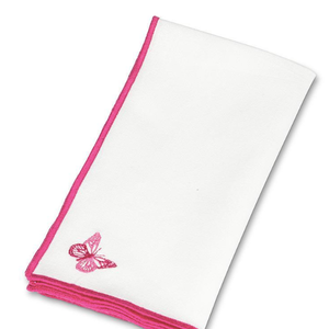 Abbott Napkin Stitched Butterfly Pink Abbott Napkin Stitched Butterfly Pink