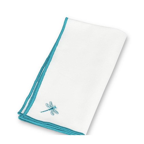 Abbott Napkin Stitched Dragonfly Turquoise Abbott Napkin Stitched Dragonfly Turquoise