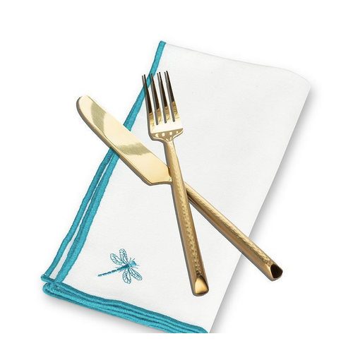 Abbott Napkin Stitched Dragonfly Turquoise