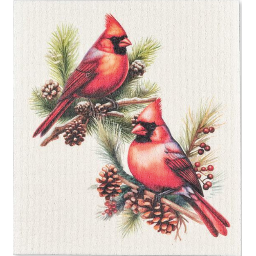 Abbott Swedish Cloth Cardinals and Pine Cones Abbott Swedish Cloth Cardinals and Pine Cones