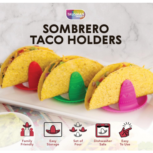 TALISMAN DESIGNS Sombrero Taco Holder Set of 4