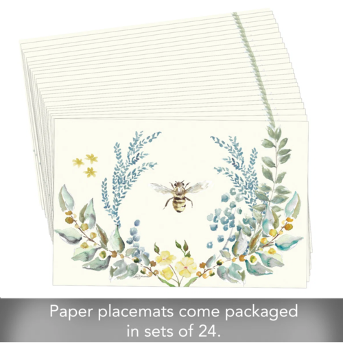 CounterArt Placemats Premium Paper Bee Crest 24pk