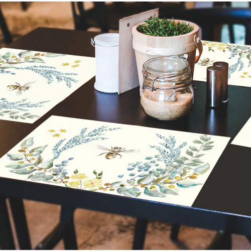 CounterArt Placemats Premium Paper Bee Crest 24pk
