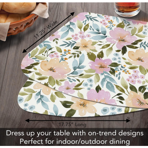 CounterArt Placemat Reversible Wedge Cascade Floral