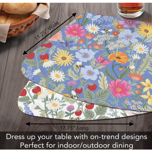 CounterArt Placemat Reversible Wedge Meadow Floral