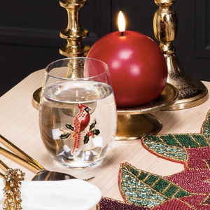 Abbott Wine Glass Stemless w/Jewels Cardinal Abbott Wine Glass Stemless w/Jewels Cardinal