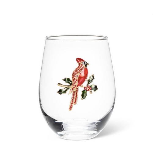 Abbott Wine Glass Stemless w/Jewels Cardinal Abbott Wine Glass Stemless w/Jewels Cardinal