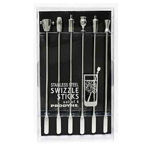 Fox Run Swizzle Sticks Stainless Steel Pack of 6 BAR THEME