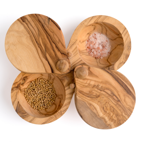 BERARD Double Salt Keeper Olive Wood