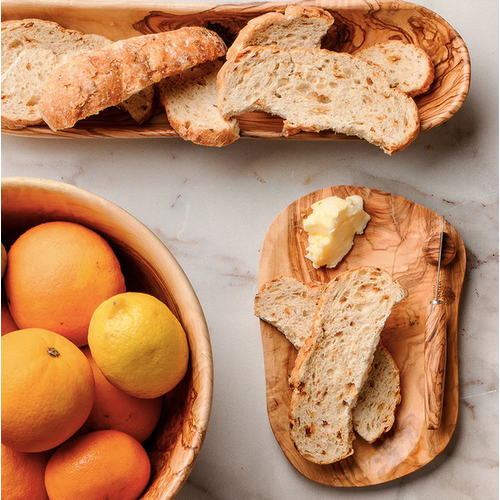 BERARD Butter Dish with Spreader Olive Wood
