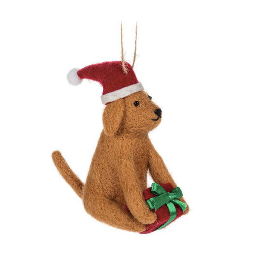 Abbott Tree Ornament Christmas Dog with Present Abbott Tree Ornament Christmas Dog with Present