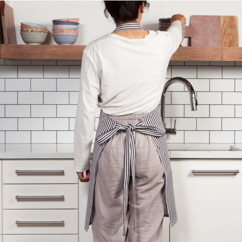 Now Designs Apron Chef Black Narrow Stripe