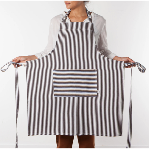Now Designs Apron Chef Black Narrow Stripe
