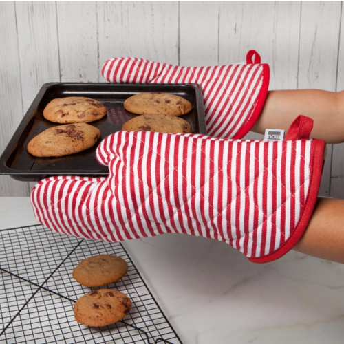 Now Designs Oven Mitt Set Red Stripe