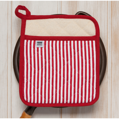 Now Designs Pot Holder Superior Narrow Stripe Red