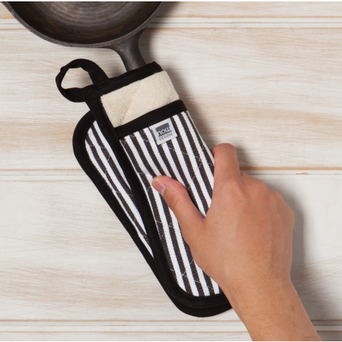 Now Designs Pot Holder Superior Narrow Stripe Black