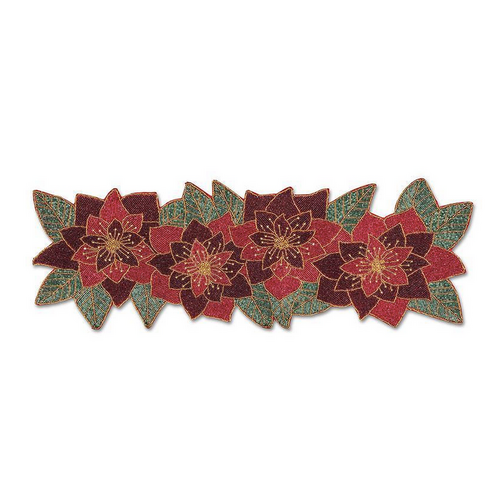Abbott Runner Beaded Poinsettias