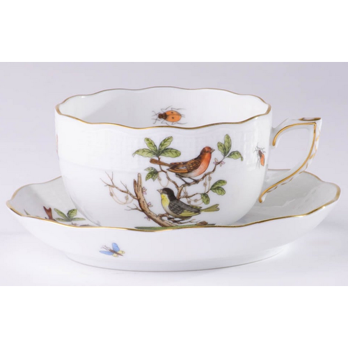 Herend Teacup and Saucer Rothschild Bird Herend Teacup and Saucer Rothschild Bird