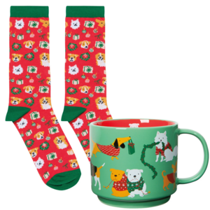 Now Designs Mug & Socks Holiday Hounds