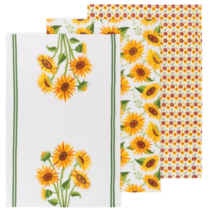 Now Designs Tea Towel Floursack Sunflower Splendor Set of 3