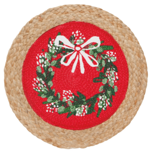 Now Designs Braided Placemat Christmas Wreath Now Designs Braided Placemat Christmas Wreath