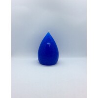 Candle Stout Crackle Blue Shades 6 inches