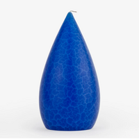 Candle Stout Crackle Blue Shades 8 inches