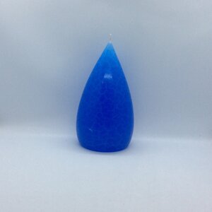 Barrick Design Candle Stout Crackle Blue Shades  7 inches
