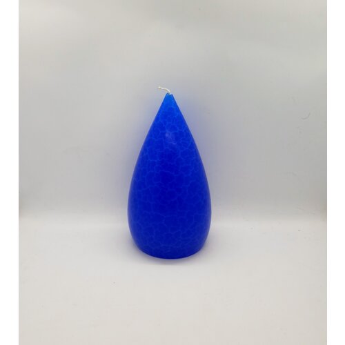 Barrick Design Candle Stout Crackle Blue Shades  7 inches
