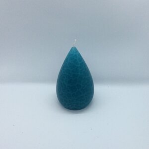 Barrick Design Candle Stout Crackle Turqoise Shades 5 inches