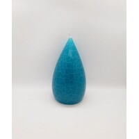 Candle Stout Crackle Turquoise Shades  7 inches