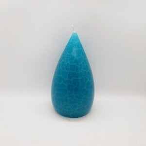 Barrick Design Candle Stout Crackle Turquoise Shades  7 inches