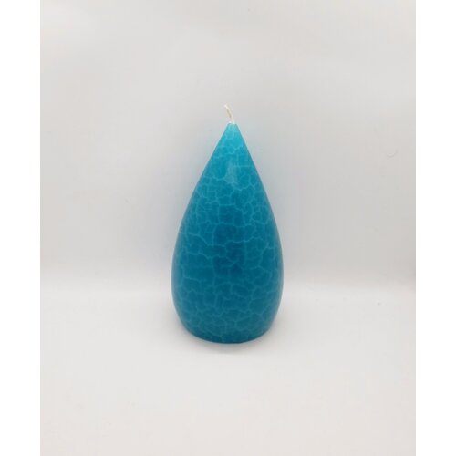 Barrick Design Candle Stout Crackle Turquoise Shades  7 inches