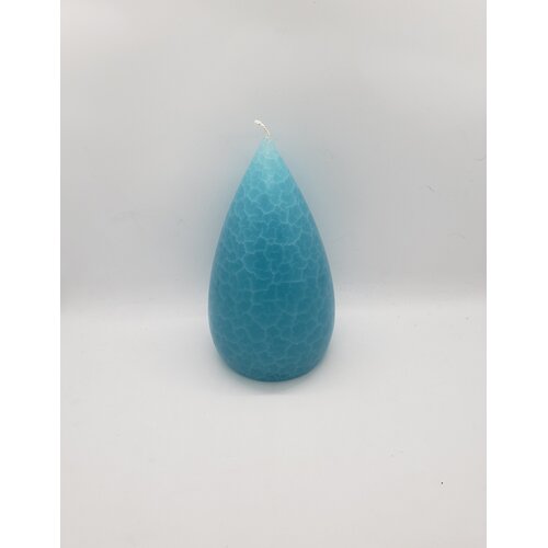 Barrick Design Candle Stout Crackle Turquoise Shades  7 inches