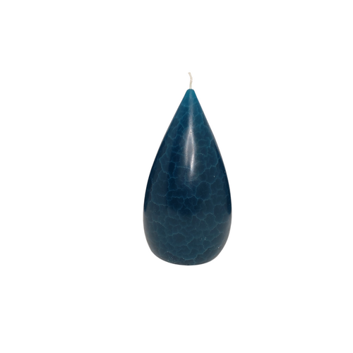 Barrick Design Candle Stout Crackle Turquoise Shades  7 inches