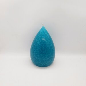 Barrick Design Candle Stout Crackle Turquoise Shades 6 inches