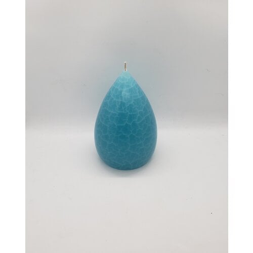 Barrick Design Candle Stout Crackle Turquoise Shades 6 inches