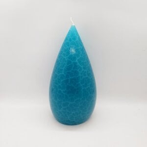 Barrick Design Candle Stout Crackle Turquoise Shades 8 inches