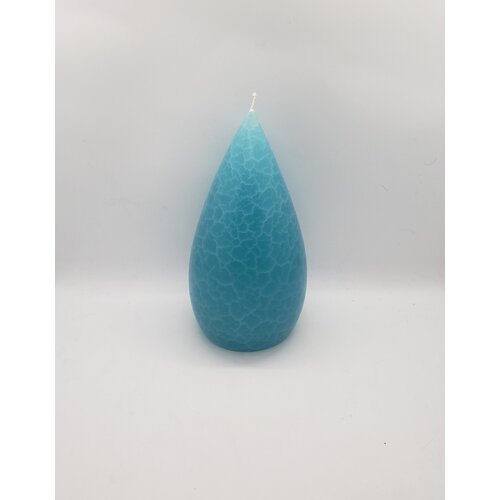 Barrick Design Candle Stout Crackle Turquoise Shades 8 inches