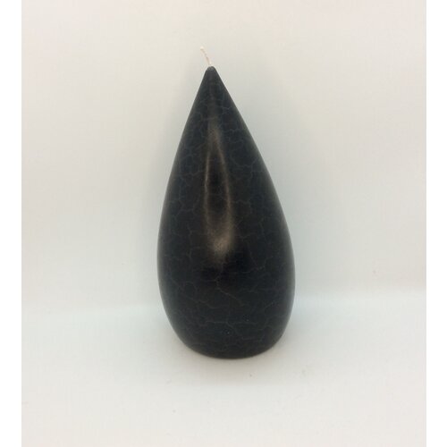 Barrick Design Candle Stout Crackle Grey Black Shades 8 inches Barrick Design Candle Stout Crackle Grey Black Shades 8 inches