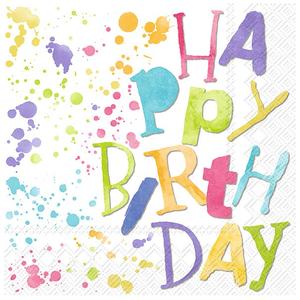 IHR Napkin Lunch Paper Birthday Splashes