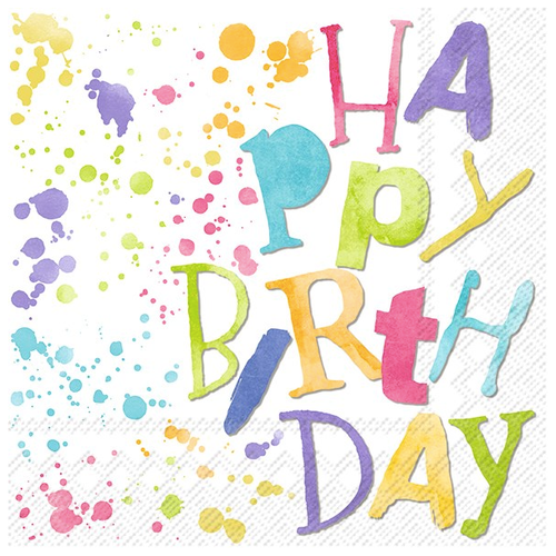 IHR Napkin Lunch Paper Birthday Splashes IHR Napkin Lunch Paper Birthday Splashes