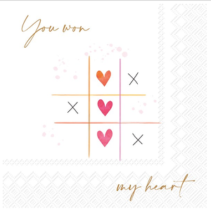 IHR Napkin Lunch Paper Love Tic Tac Toe Rose