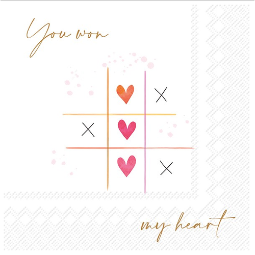 IHR Napkin Lunch Paper Love Tic Tac Toe Rose IHR Napkin Lunch Paper Love Tic Tac Toe Rose