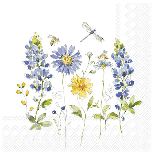 IHR Napkin Lunch Paper Lovely Blues IHR Napkin Lunch Paper Lovely Blues